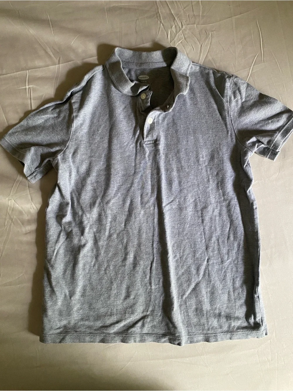 Old Navy Polo Shirt Boys Size L 10-12 Gray Short Sleeve